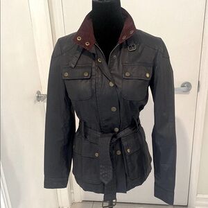 BELLA SWAN style belted black burgundy jacket by Banana Republic Size X-Small